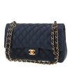 Sac à main Chanel  Timeless Classic en cuir grainé matelassé bleu-marine - 00pp thumbnail