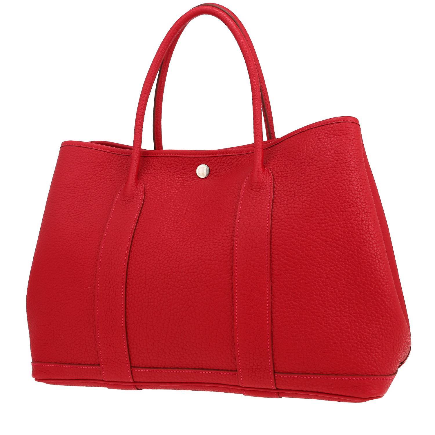 Sac cabas Hermès  Garden en cuir togo rouge Piment