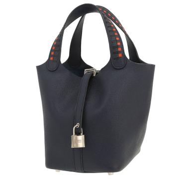 Sac à main Hermès  Picotin 18 cm en cuir epsom Bleu Encre