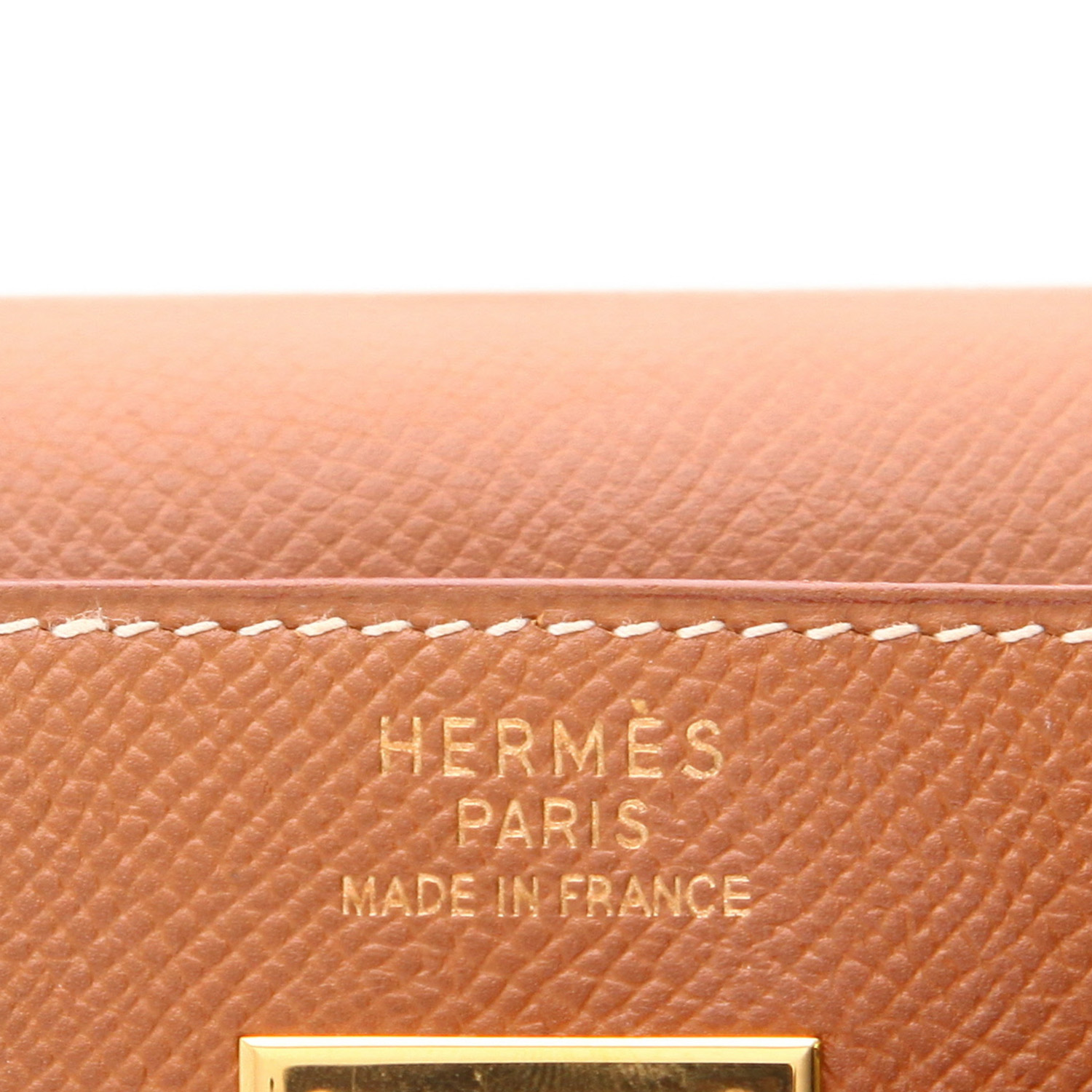 Borsa Hermès  Kelly 35 cm in pelle Courchevel gold - Detail D2