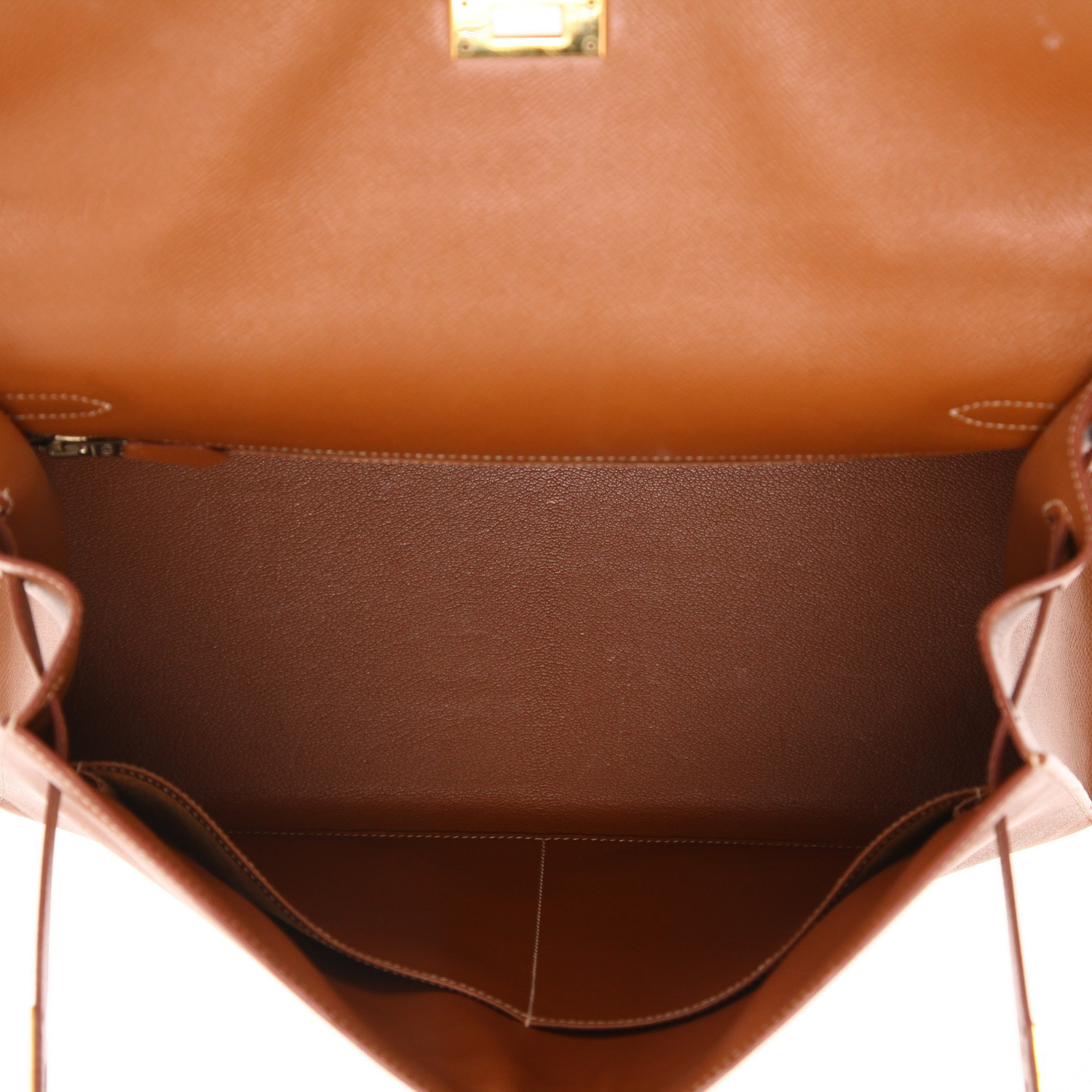 Sac à main Hermès  Kelly 35 cm en cuir Courchevel gold - Detail D3