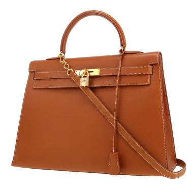 Borsa Hermès  Kelly 35 cm in pelle Courchevel gold