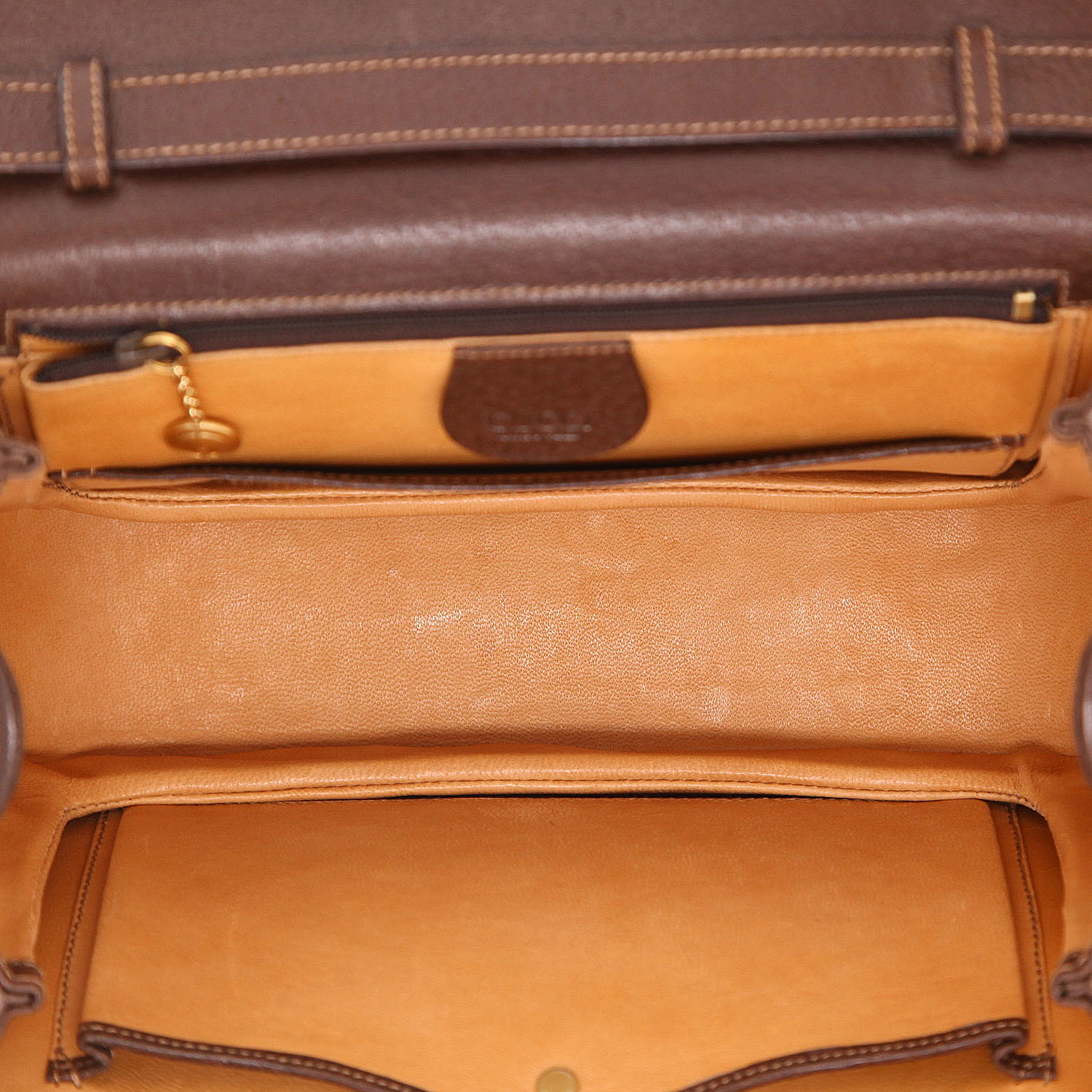 Bolso bandolera Gucci  Bamboo modelo mediano  en cuero de Pecarí marrón y bambú - Detail D3