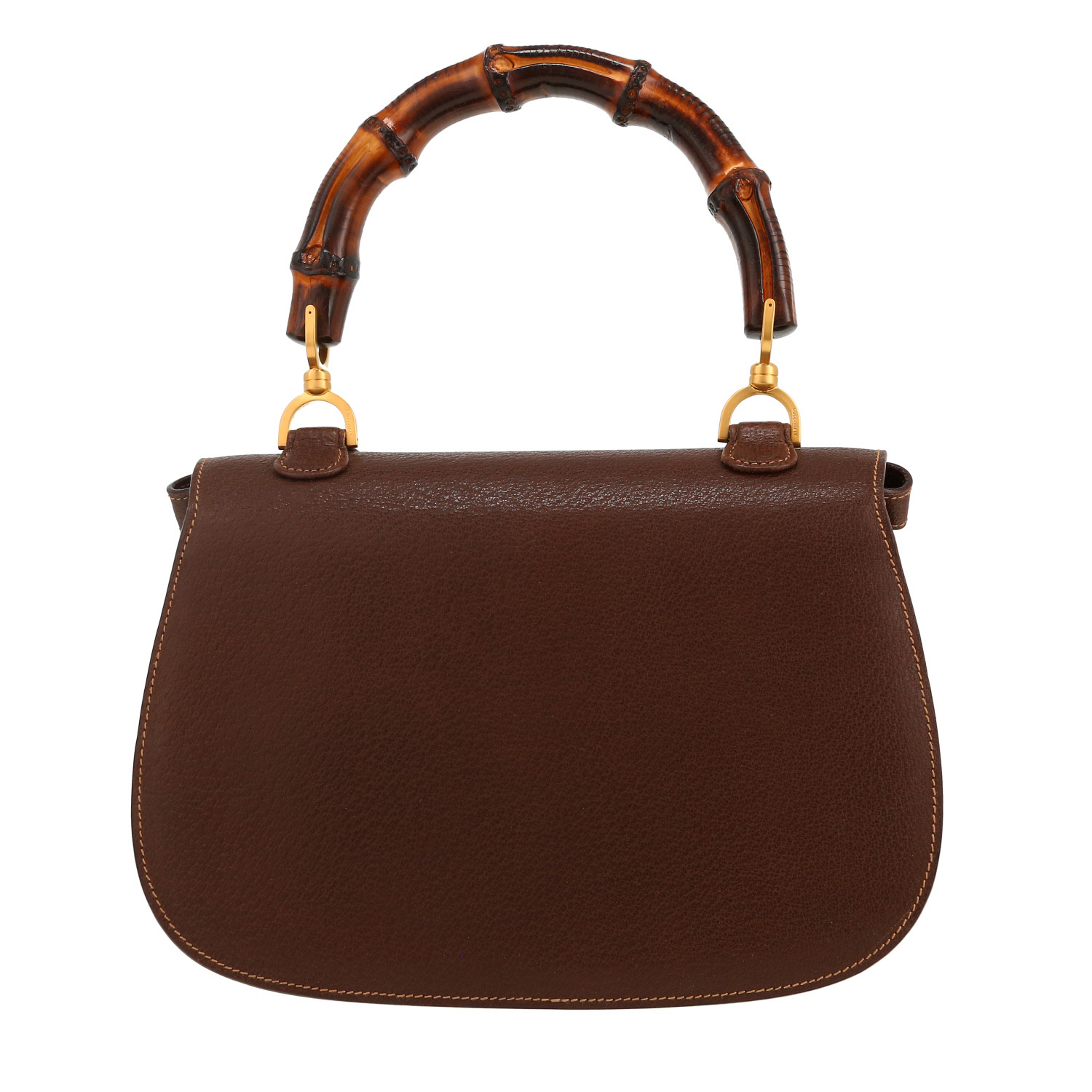 Bolso bandolera Gucci  Bamboo modelo mediano  en cuero de Pecarí marrón y bambú - Detail D4