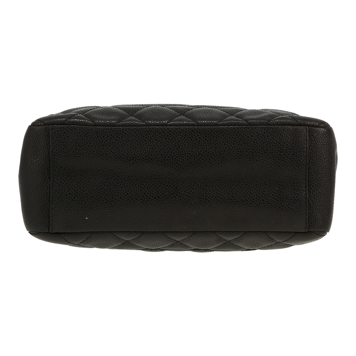 Sac à main Chanel  Shopping GST petit modèle  en cuir grainé matelassé noir - Detail D1