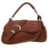 Dior  Gaucho bag worn on the shoulder or carried in the hand  in brown leather - 00pp thumbnail