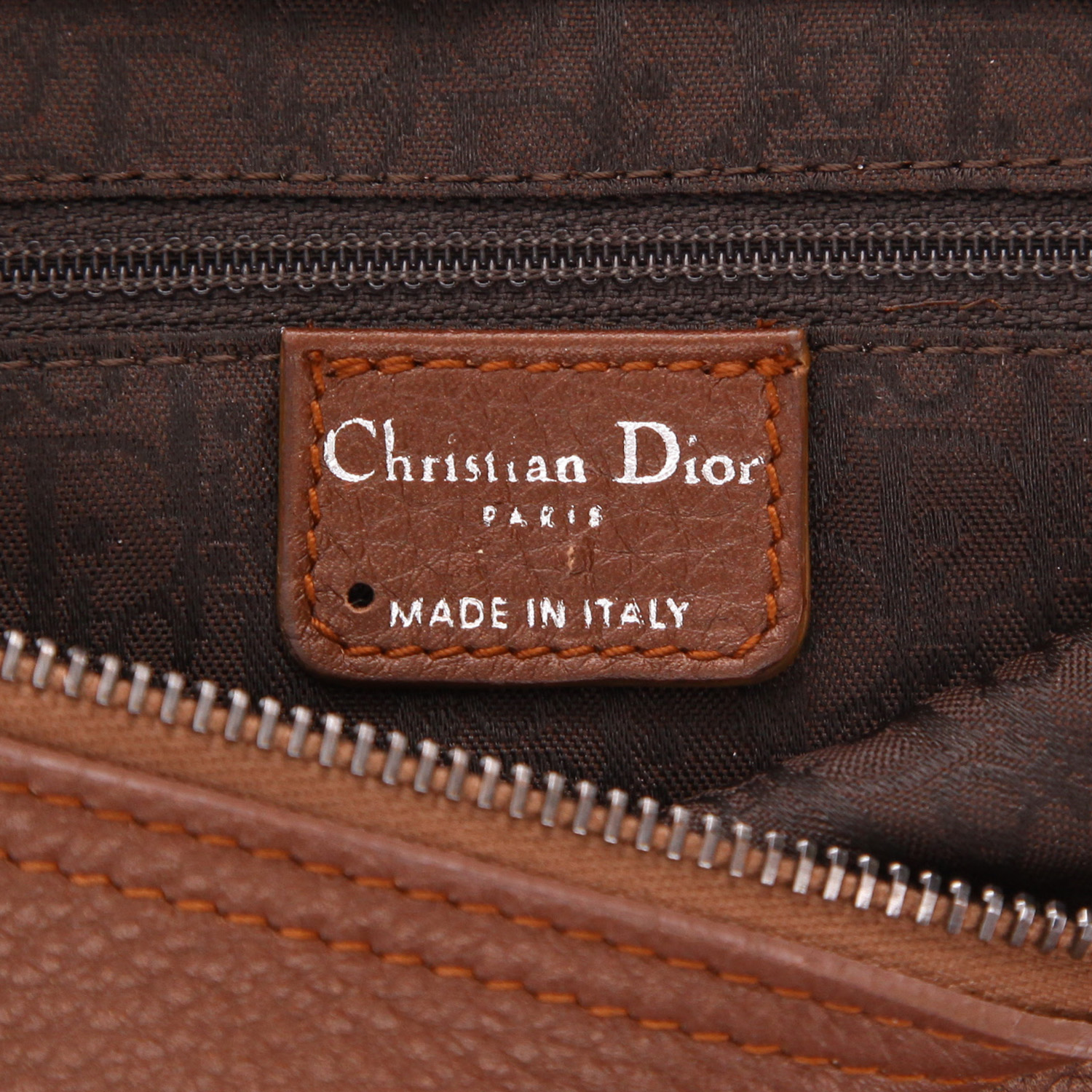 Borsa da spalla o a mano Dior  Gaucho in pelle marrone - Detail D2