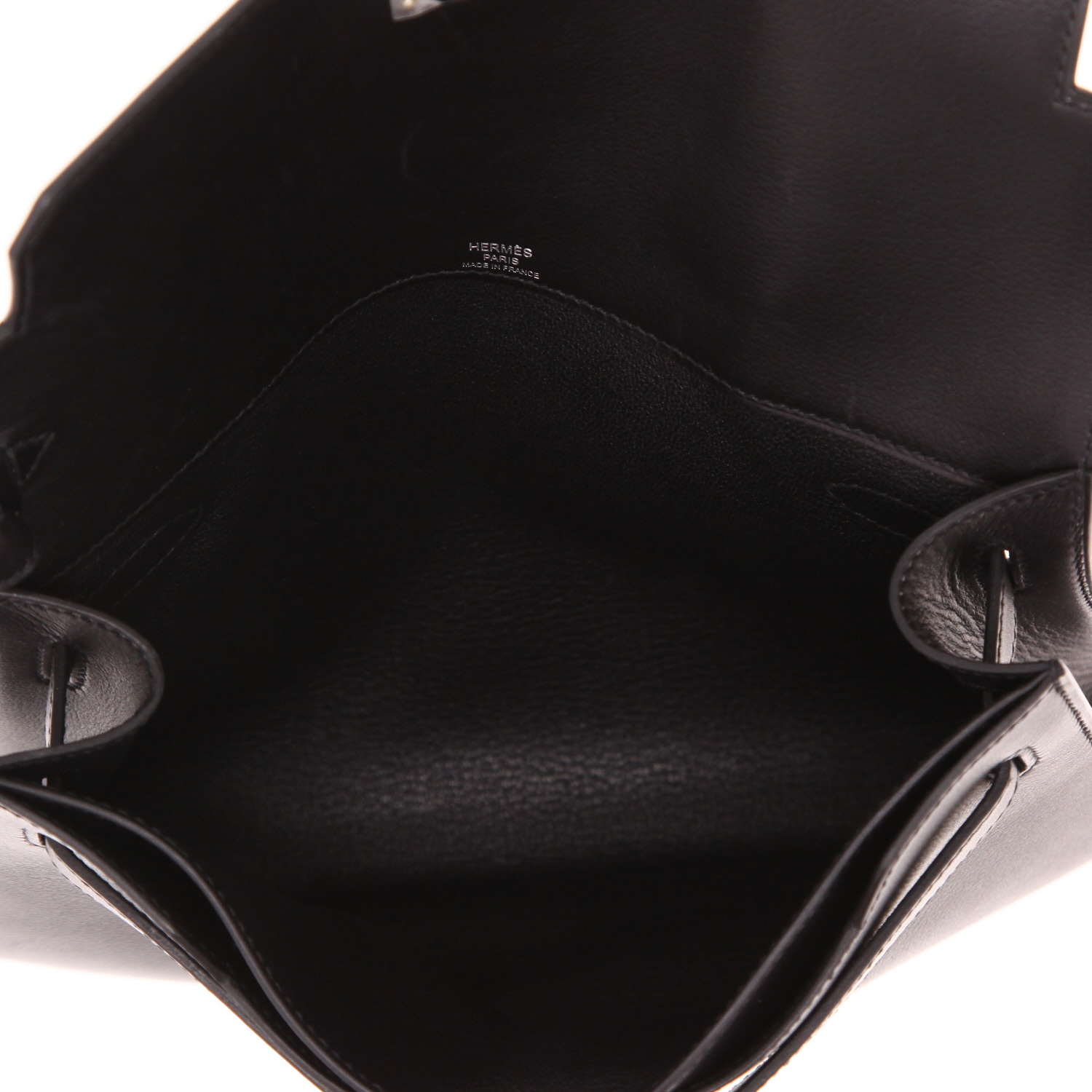 Pochette Hermès  Kelly Dépêches in pelle Evercolor nera - Detail D3
