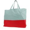 Celine  Cabas shopping bag  in light blue and red leather - 00pp thumbnail