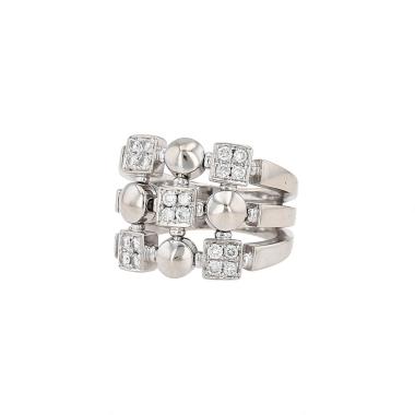 Bague Bulgari Lucéa grand modèle en or blanc et diamants