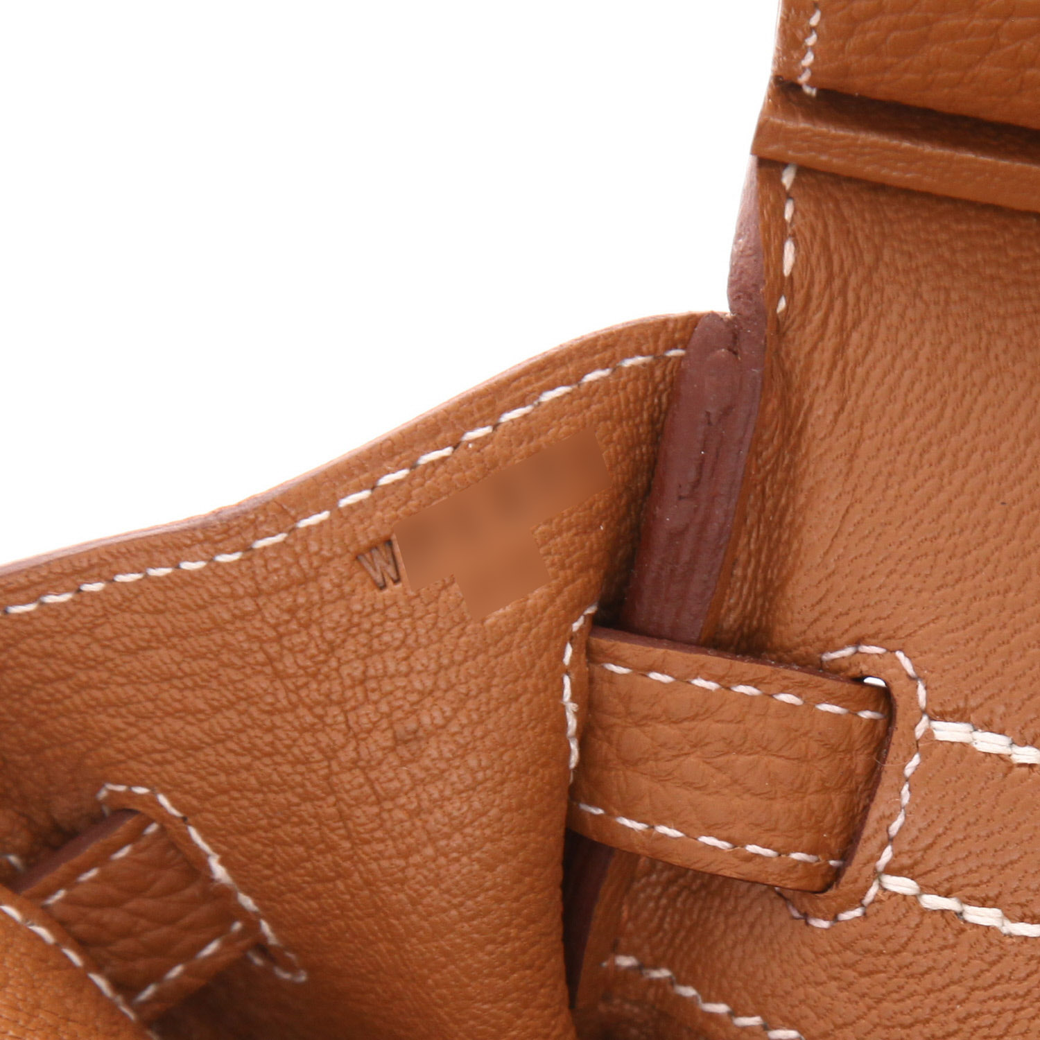 Sac à main Hermès  Birkin 25 cm en cuir togo gold - Detail D4