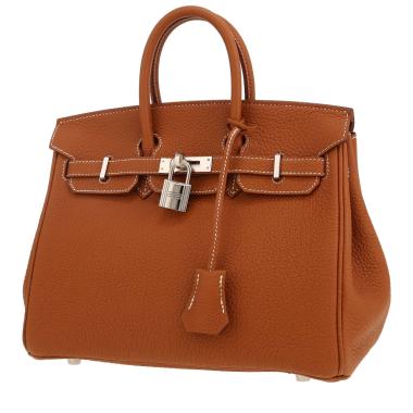 Sac à main Hermès  Birkin 25 cm en cuir togo gold