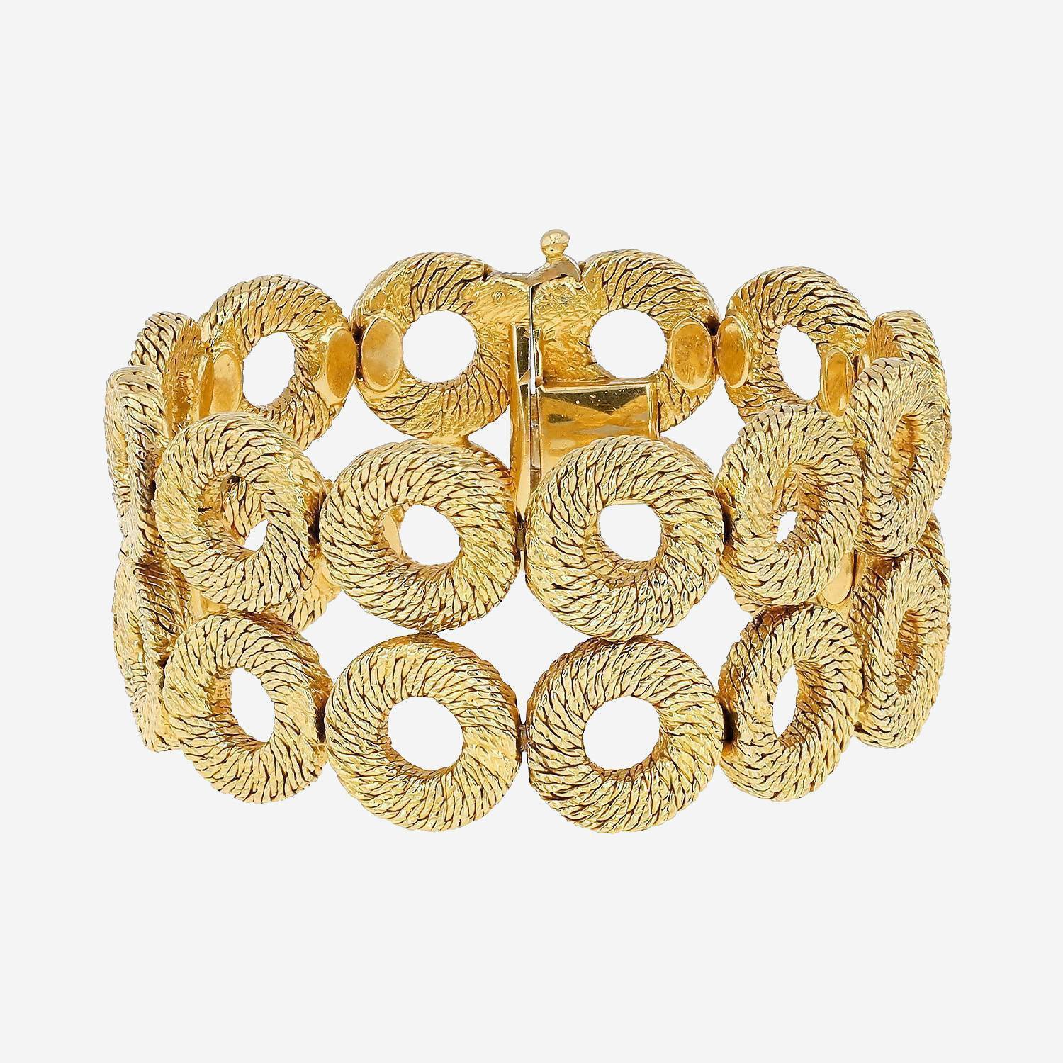 Brazalete época años 70 Vintage Georges Lenfant de oro amarillo