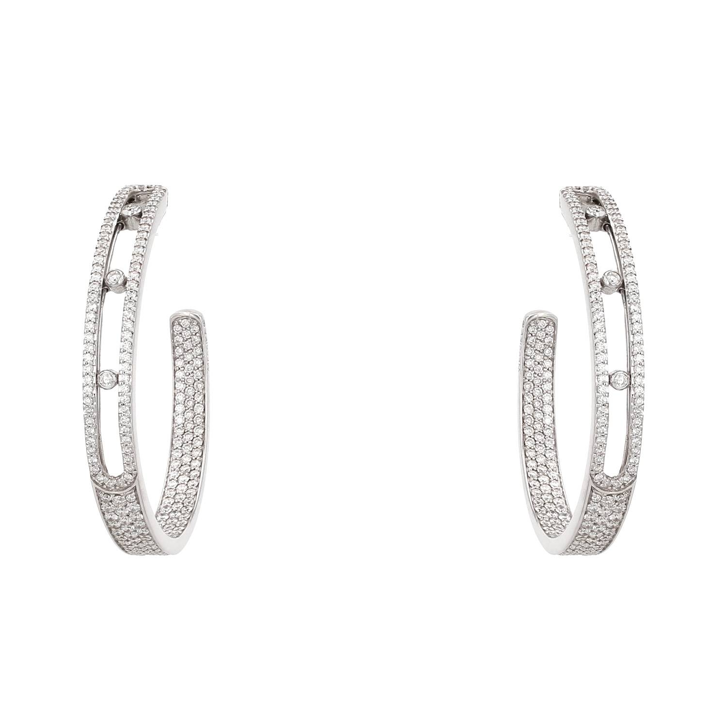 Messika Move Joaillerie hoop earrings in white gold and diamonds