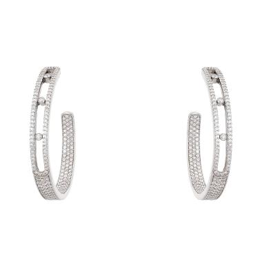 Orecchini a cerchio Messika Move Joaillerie in oro bianco e diamanti