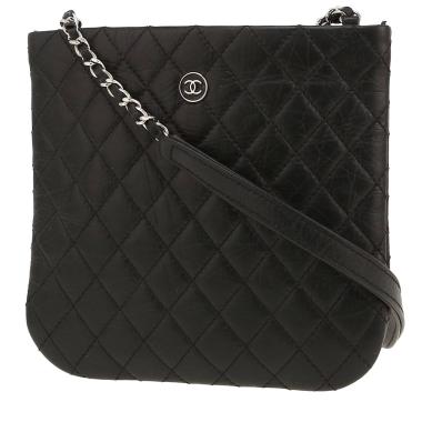 Sac bandoulière Chanel   en cuir matelassé noir