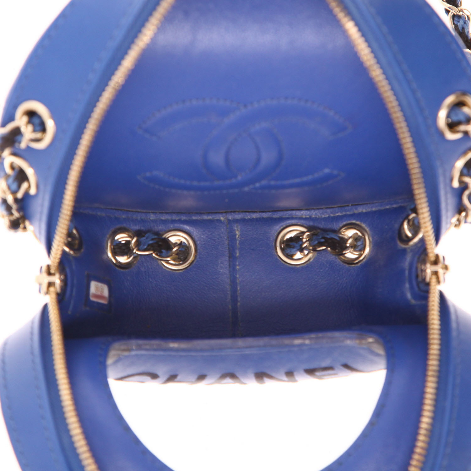 Sac bandoulière Chanel  Editions Limitées La Pausa en cuir bleu et noir - Detail D3