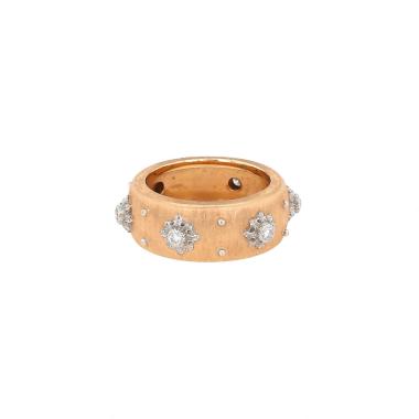 Bague Buccellati Eternelle Macri en or rose, or blanc et diamants