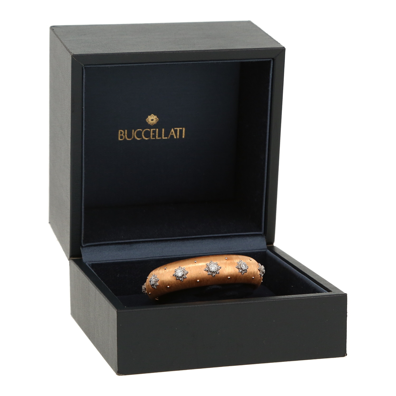 Buccellati Macri bracelet in pink gold, white gold and diamonds - Detail D2