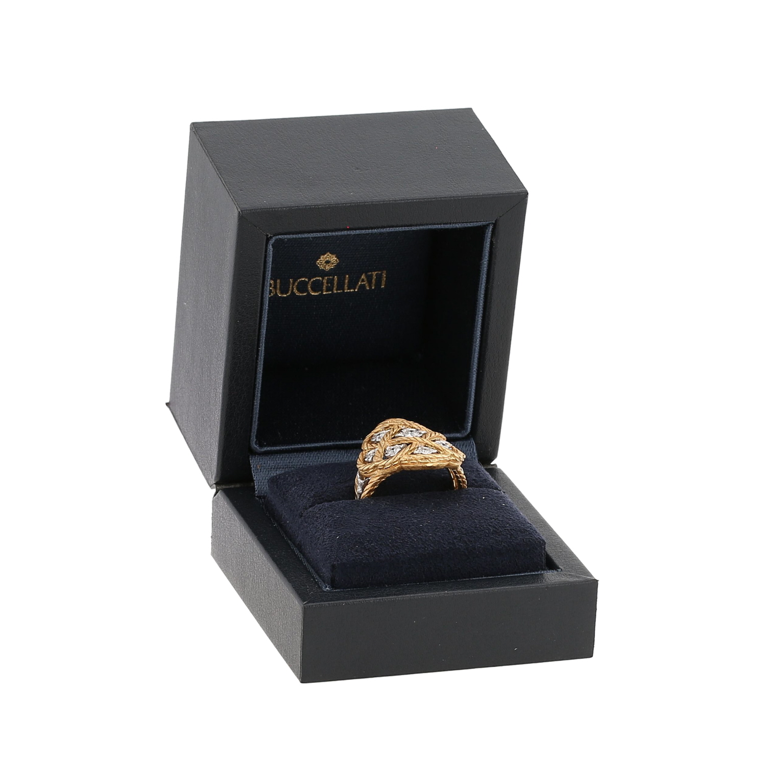 Bague Buccellati Etoilée en or jaune, or blanc et diamants - Detail D2