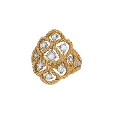 Sortija Buccellati Etoilée de oro amarillo, oro blanco y diamantes