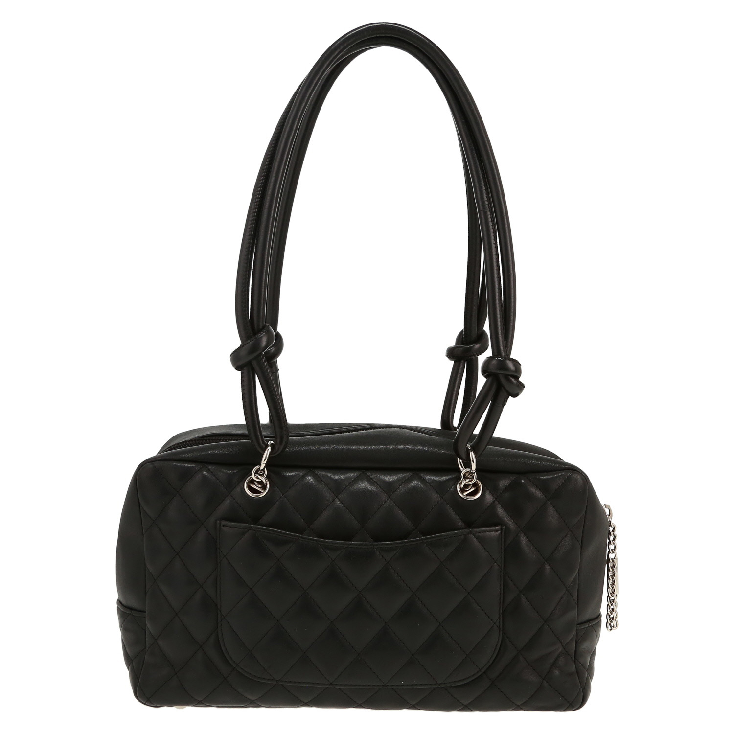 Sac à main Chanel  Cambon en cuir matelassé noir - Detail D4
