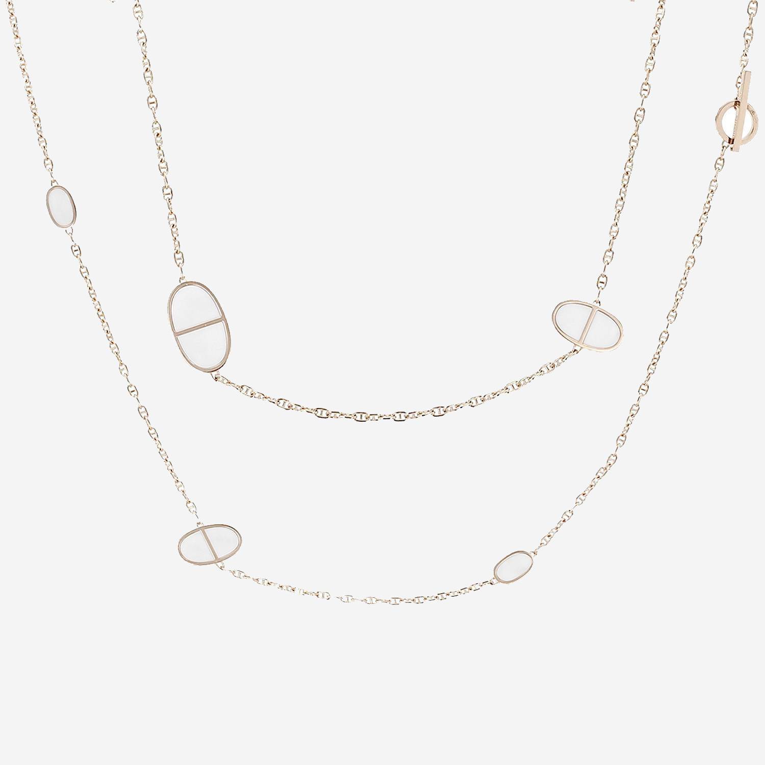 Hermès Chaîne d'Ancre long necklace in pink gold and ceramic