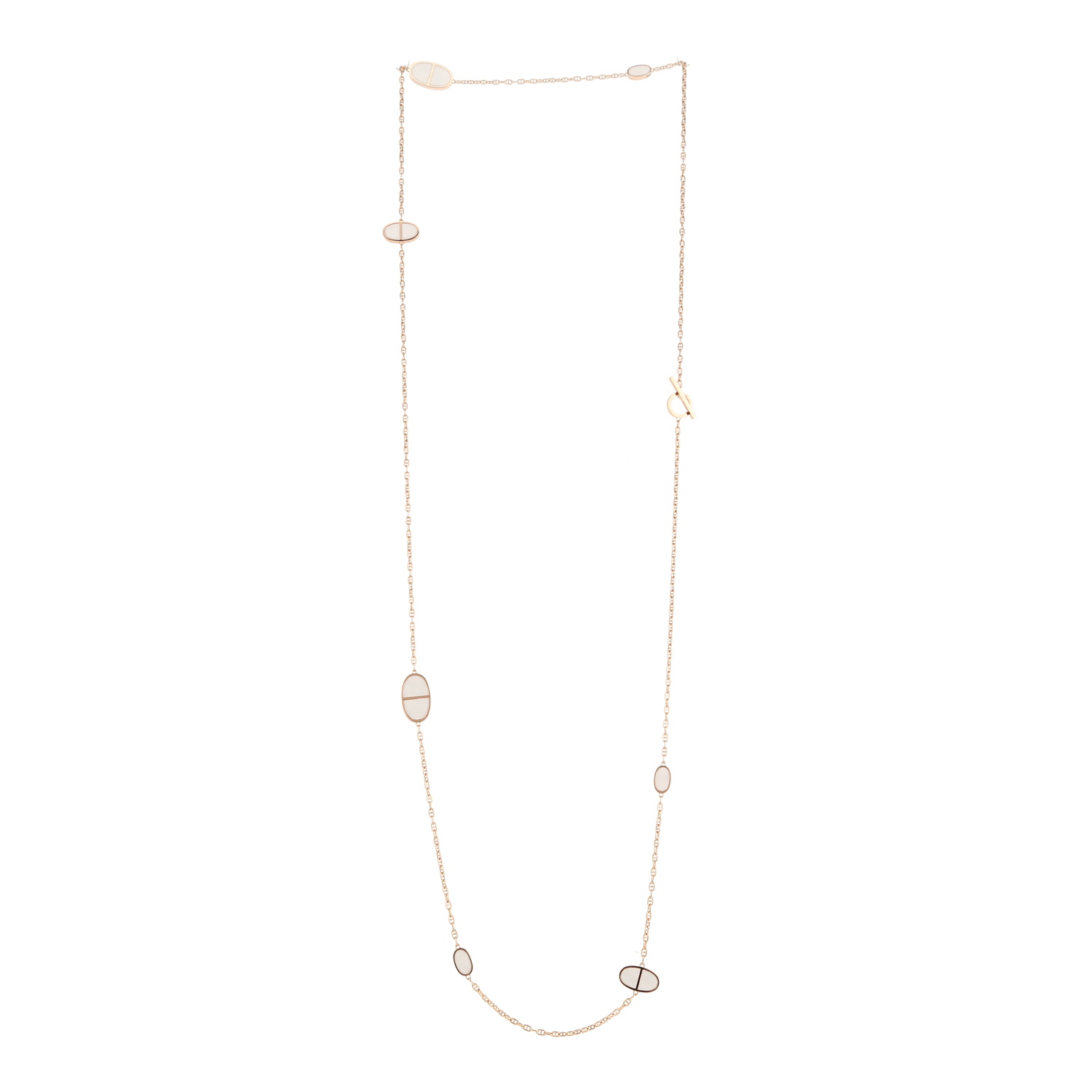 Hermès Chaîne d'Ancre long necklace in pink gold and ceramic - Detail D3