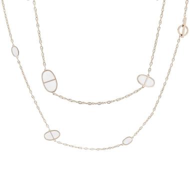 Collana lunga Hermès Chaîne d'Ancre in oro rosa e ceramica