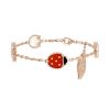 Van Cleef 
Arpels Lucky Spring bracelet in pink gold, mother of pearl, onyx and cornelian - 00pp thumbnail