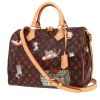 Sac à main Louis Vuitton  Speedy Editions Limitées en toile monogram noire et rouge et cuir naturel - 00pp thumbnail