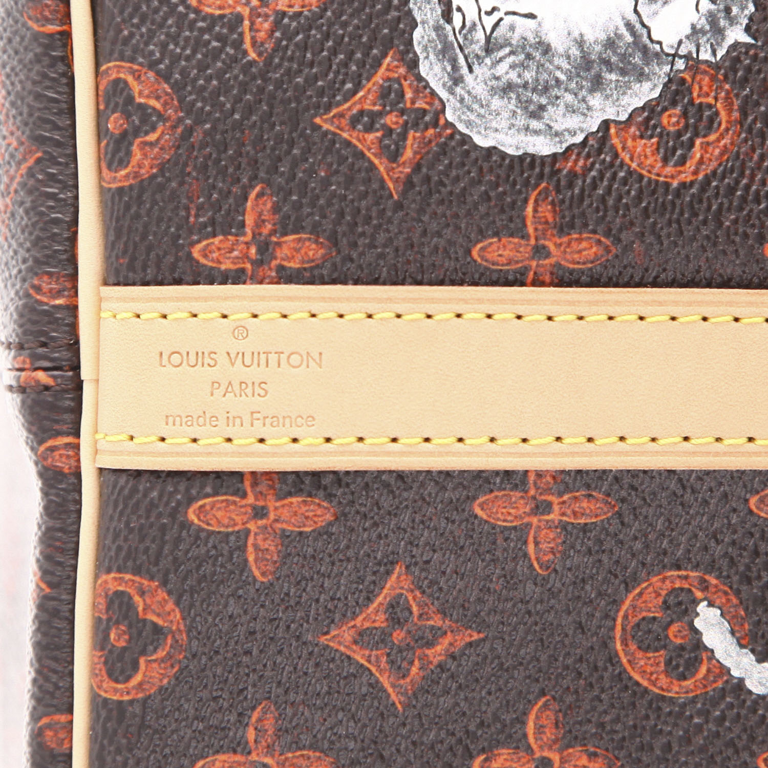 Sac à main Louis Vuitton  Speedy Editions Limitées en toile monogram noire et rouge et cuir naturel - Detail D2