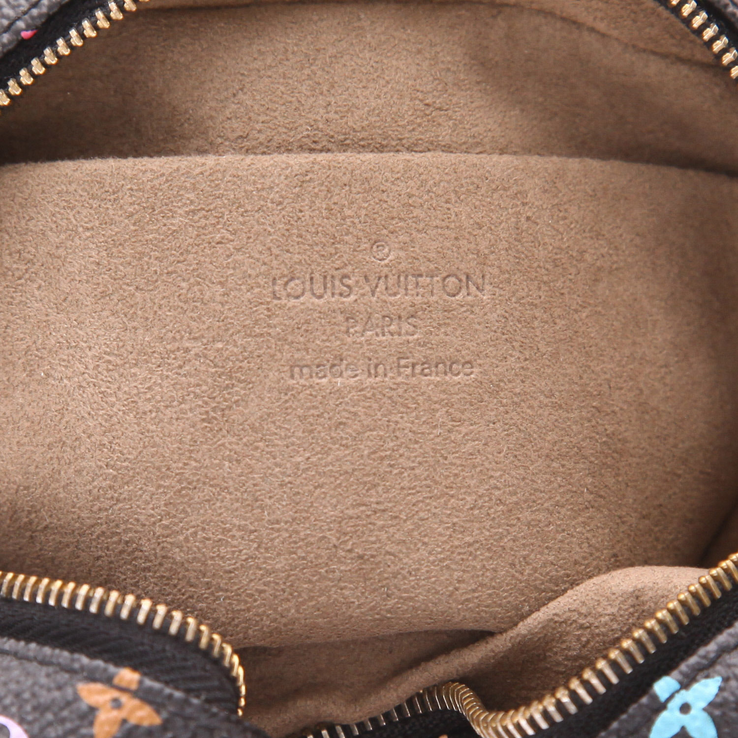 Louis Vuitton   pouch  in black and multicolor monogram canvas  and natural leather - Detail D2