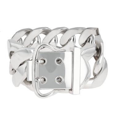 Brazalete Hermès Boucle Sellier talla XL de plata