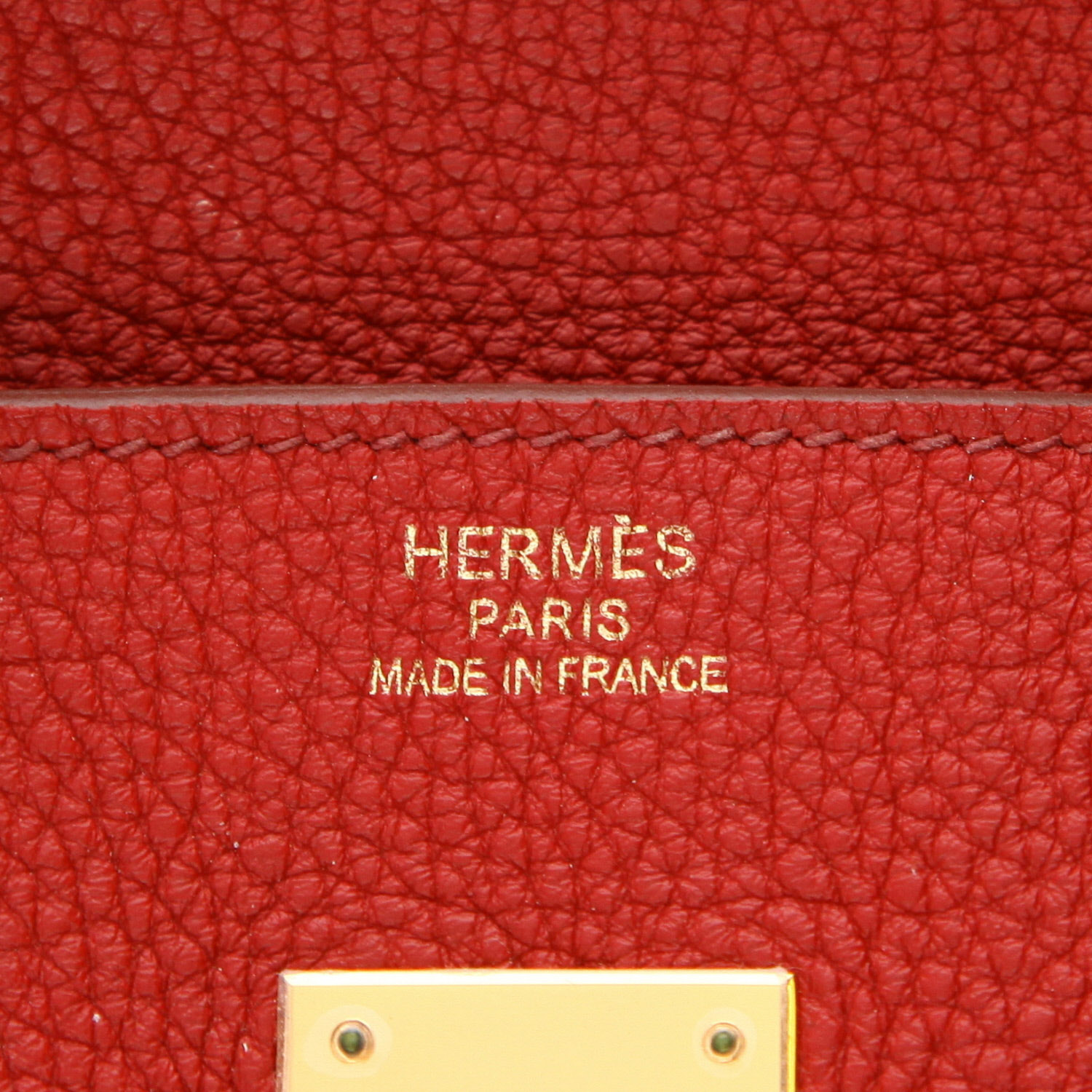 Sac à main Hermès  Birkin 35 cm en cuir togo rouge - Detail D2