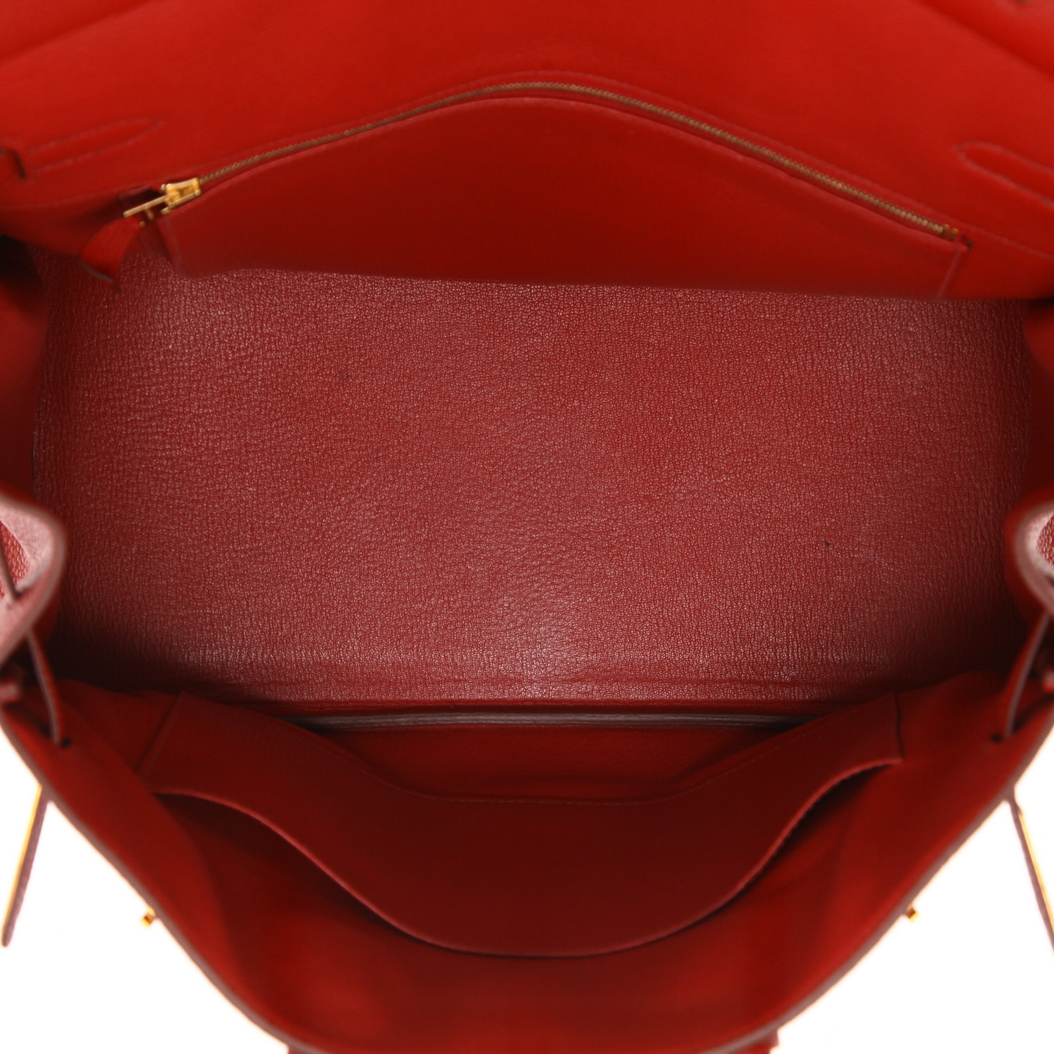 Hermès  Birkin 35 cm handbag  in red togo leather - Detail D3