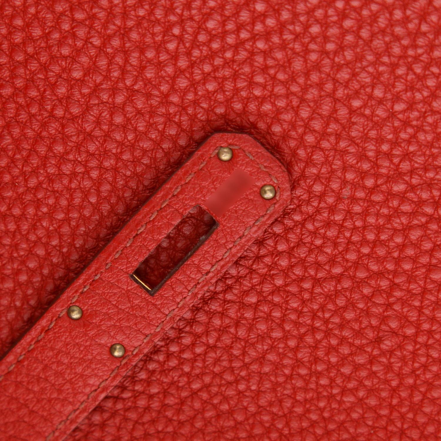 Bolso de mano Hermès  Birkin 35 cm en cuero togo rojo - Detail D4