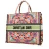 Shopping bag Dior  Book Tote modello grande  in tela rosa e verde - 00pp thumbnail