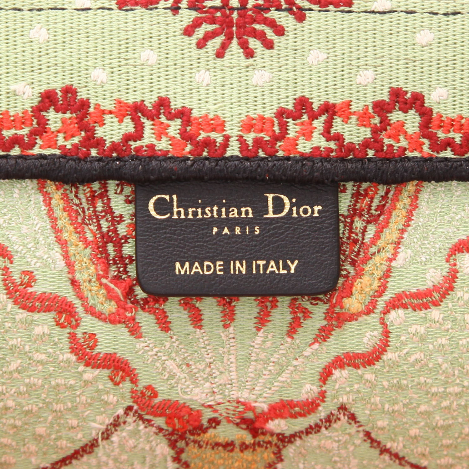 Dior  Book Tote large model  shopping bag  in pink and green canvas - Detail D2