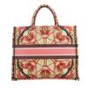 Shopping bag Dior  Book Tote modello grande  in tela rosa e verde - Detail D4 thumbnail