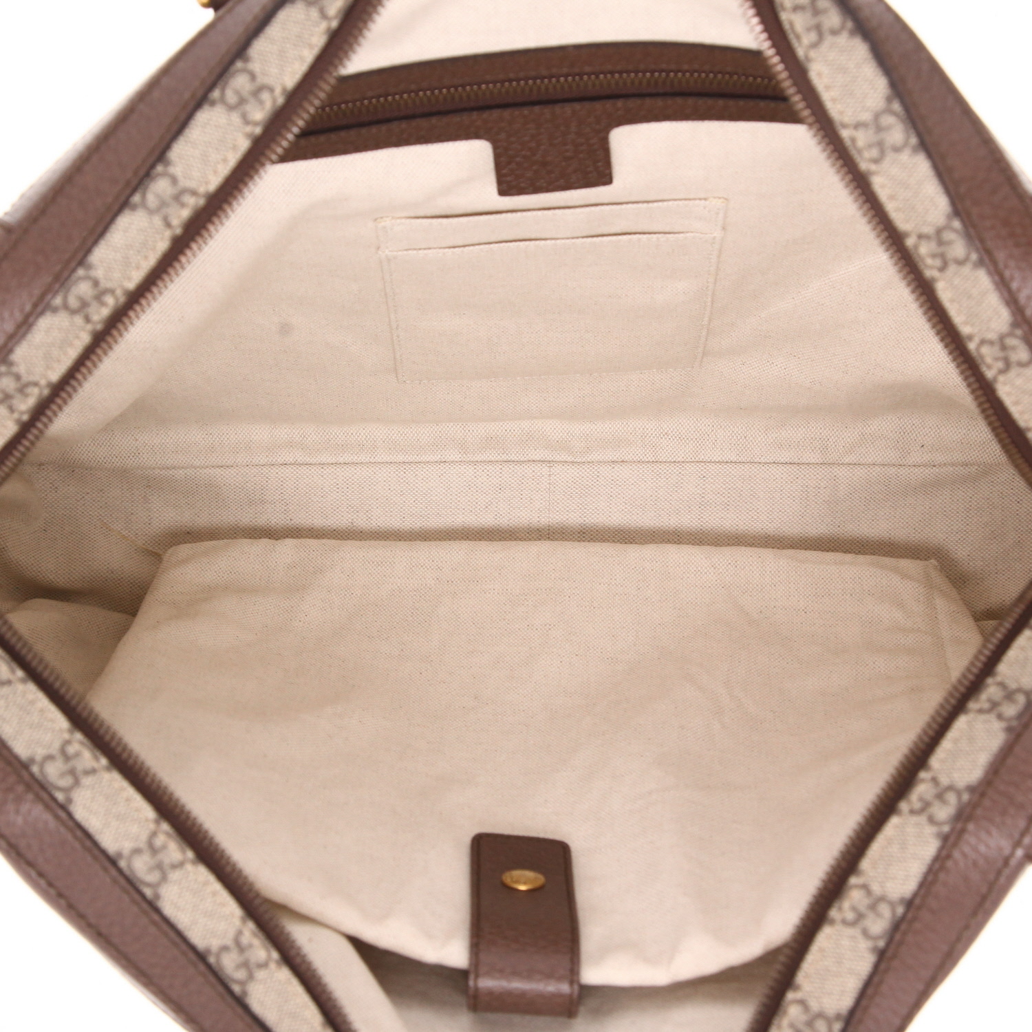 Borsa portadocumenti Gucci   in tela siglata e pelle marrone - Detail D3