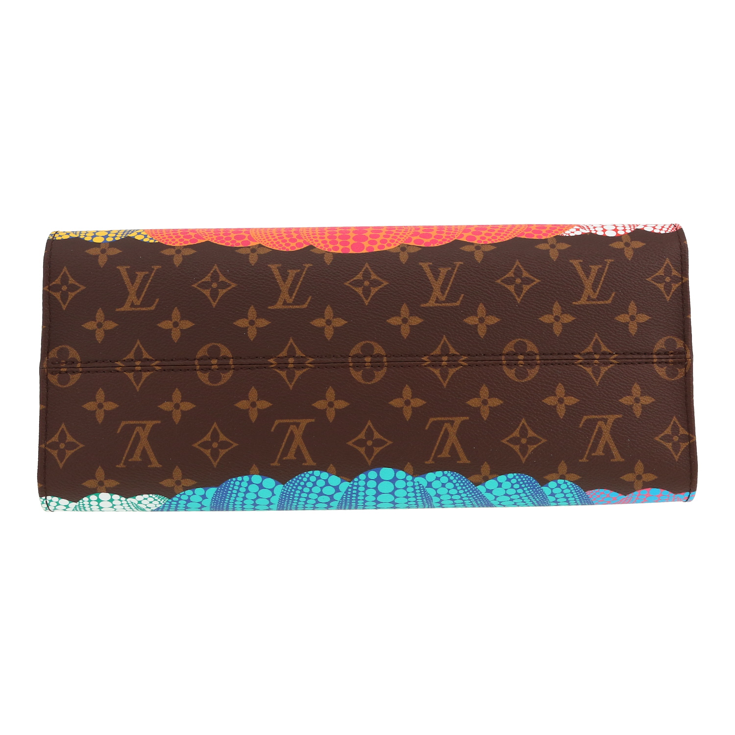 Shopping bag Louis Vuitton  Onthego in tela monogram marrone e pelle naturale - Detail D1