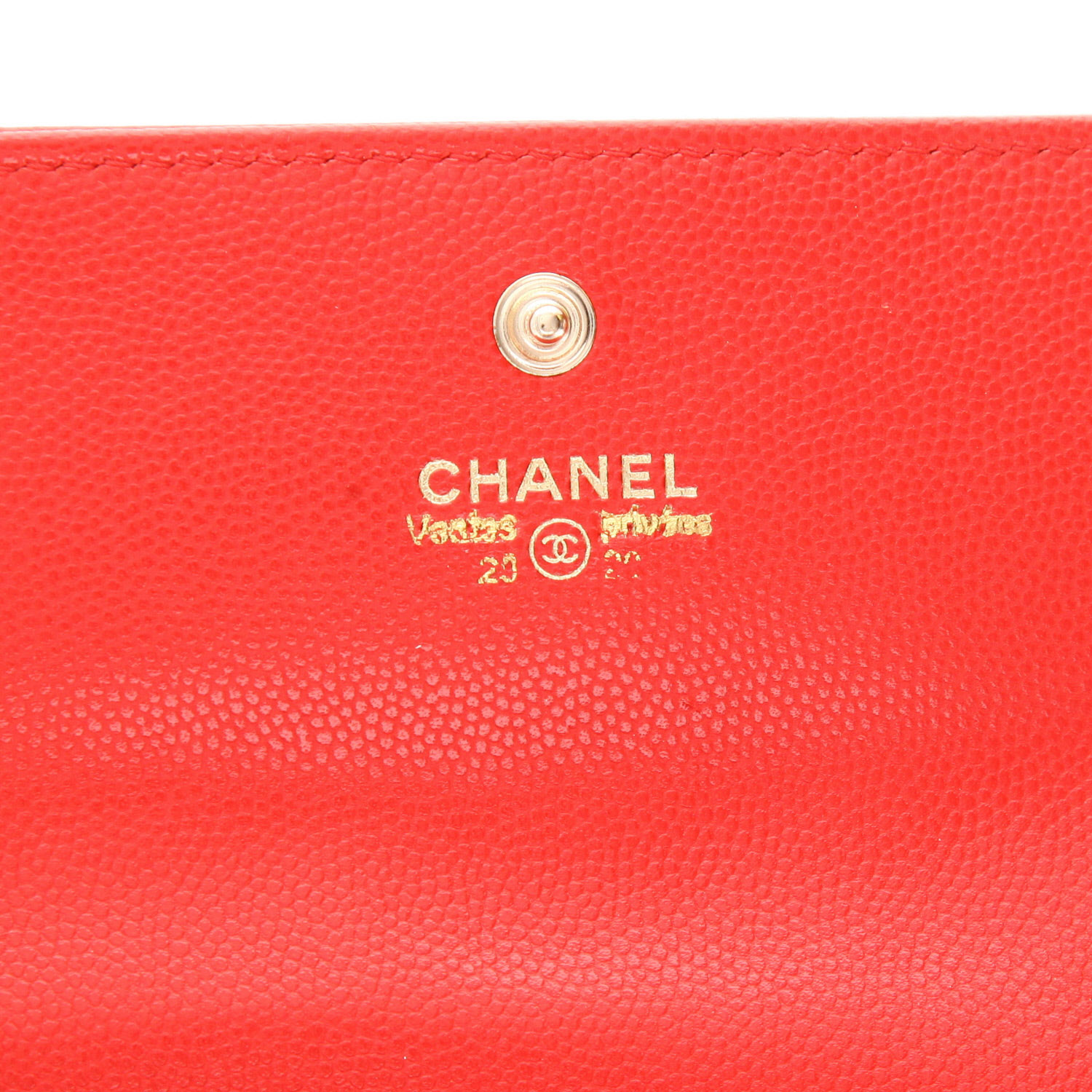 Chanel   wallet  in red leather - Detail D2