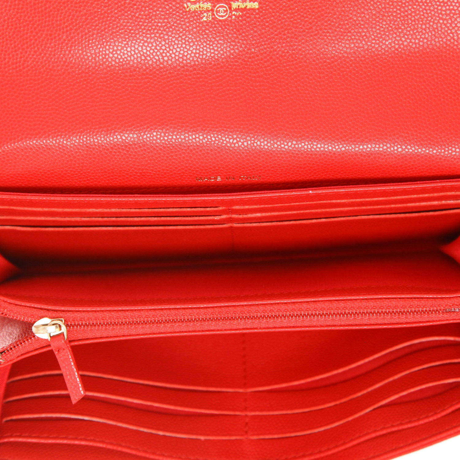 Chanel   wallet  in red leather - Detail D3