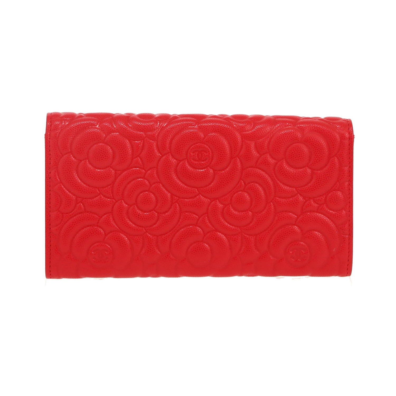 Chanel   wallet  in red leather - Detail D4