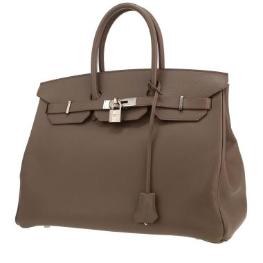 Bolso de mano Hermès  Birkin 35 cm en cuero epsom gris étain estaño