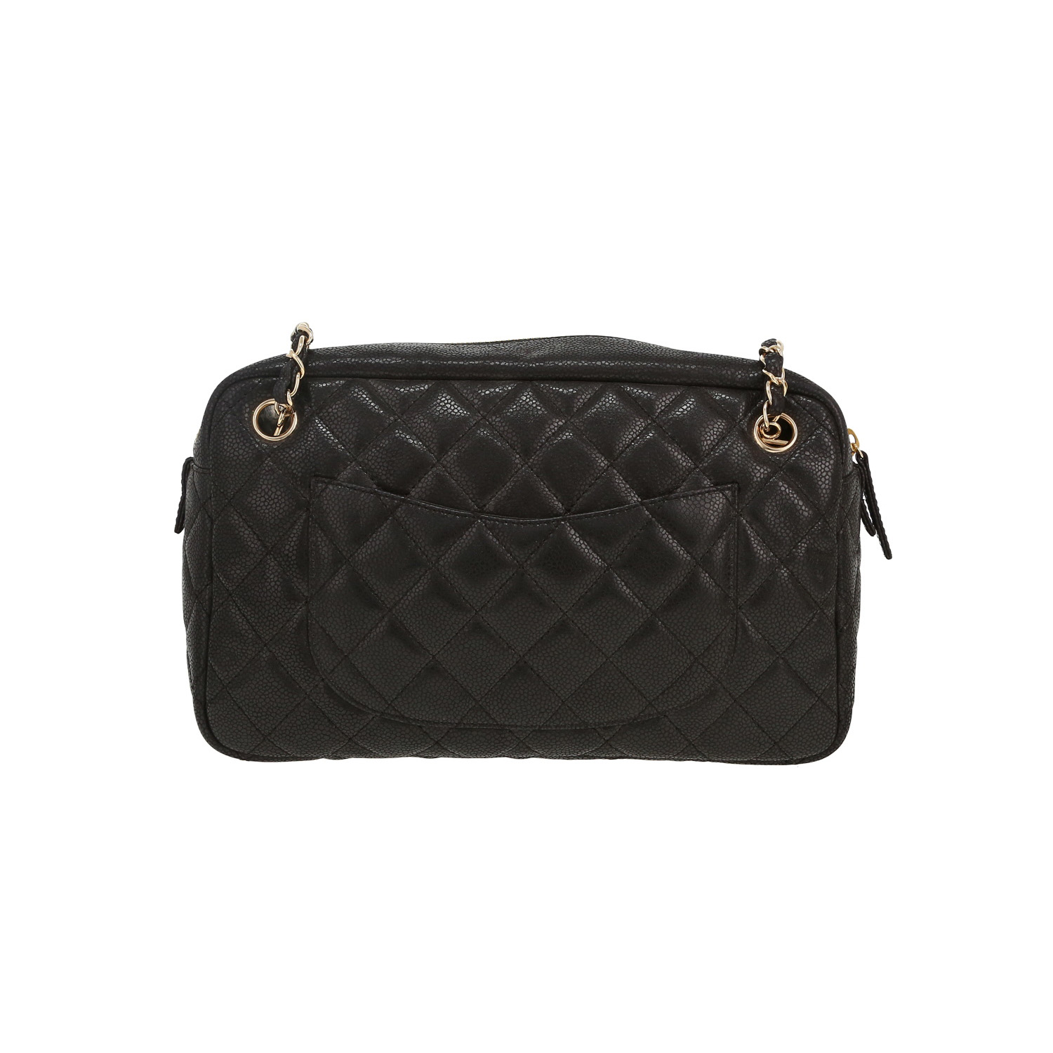 Sac à main Chanel  Camera en cuir matelassé noir - Detail D4