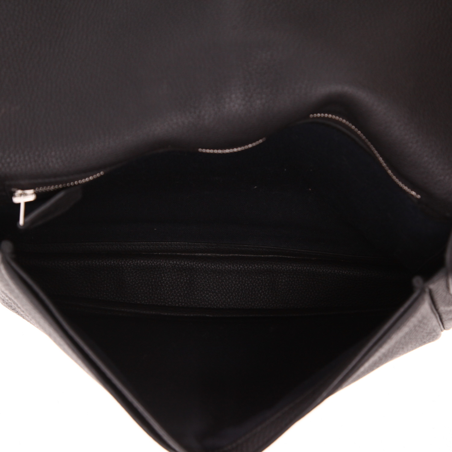 Hermès Steve shoulder bag in black togo leather - Detail D3