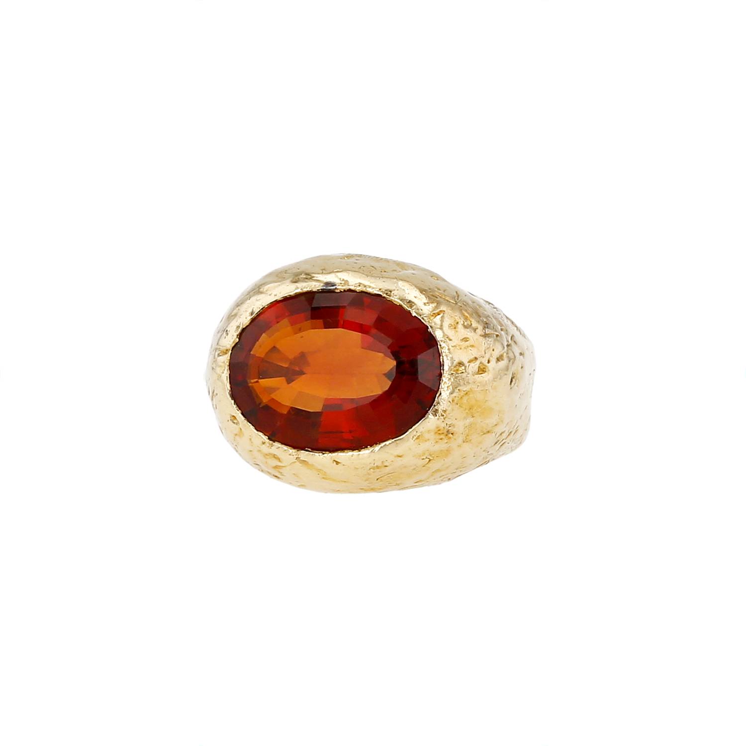 Anello Vintage  in oro giallo e quarzo citrino - 00pp