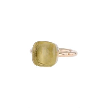 Pomellato Nudo Maxi ring in pink gold, white gold and quartz